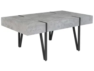 Beliani Tavolino Da Caff&egrave; Moderno Effetto Cemento Gambe In Metallo 100 X 60 Cm Adena