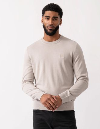HUGO BOSS Mens BOSS Orange Kanovano Mens Crew Neck Jumper - Open Grey 070 - Size: 38