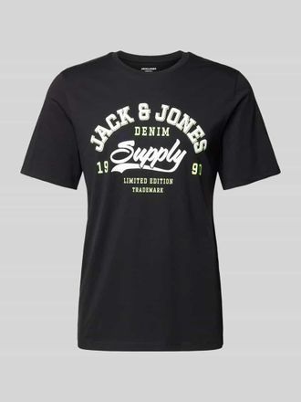 Jack & Jones Jack & Jones T-Shirt mit Label-Print in Black, Größe XS