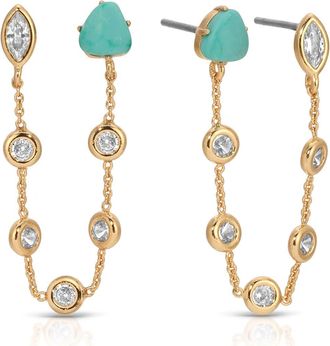 Ettika Double Piercing Drop Earrings in Turquoise at Nordstrom
