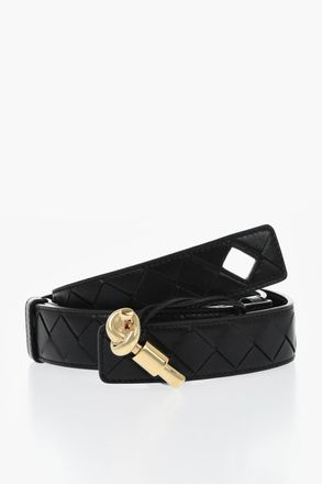 Bottega Veneta Cintura in Pelle Intrecciata KNOT con Design Regolabile 30mm Bottega Veneta