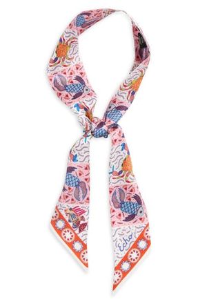 Echo Crabby Silk Ribbon Scarf in Sunkissed Coral at Nordstrom