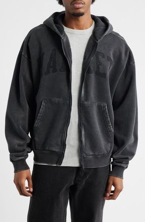 Market Shadow Arc Cotton Full Zip Hoodie in Washed Black at Nordstrom, Size X-Large