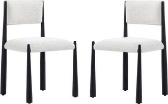 Manhattan Comfort Set Of 2 Lennor Metal Boucle Side Chairs