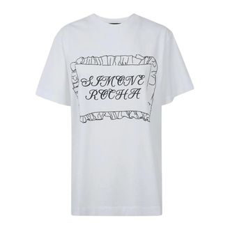 Simone Rocha T-Shirts, female, White, Size: L Pillowcase Logo Print T-Shirt