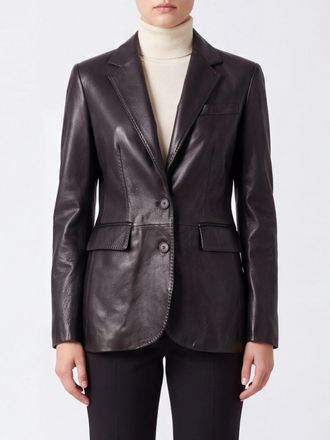 Tagliatore Blazer monopetto in pelle di agnello con vestibilit&agrave; slim fit