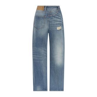 Maison Margiela Jeans met vintage-effect - Dames - Jeans - Blauw - Maat: W28 Katoen