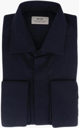 Corneliani CC COLLECTION Popeline Cotton Shirt with Hidden Buttoning size 38