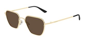 Alexander McQueen AM0561S 002 Mens Sunglasses Gold Size 50 - Free RX Lenses - Free RX Lenses
