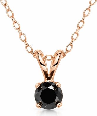 Pompeii3 5/8ct Black Diamond Solitaire Pendant Necklace 14K Gold