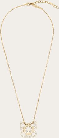 Ferragamo Donna Collana pendente Four Gancini con cristalli Oro