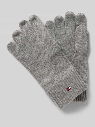 Tommy Hilfiger Handschuhe aus Baumwoll-Kaschmir-Mix in Hellgrau, Gr&ouml;&szlig;e 1