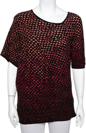 M Missoni Red & Back Jacquard Knit Top
