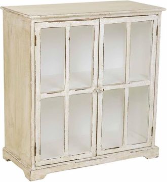 Wanderlust Deco Vitrina de madera beige 80x38x85h cm