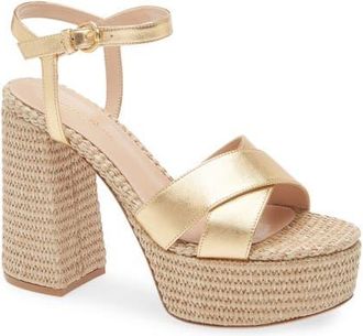 Gianvito Rossi Bebe Quarter Strap Platform Sandal in Mekong Naturale at Nordstrom, Size 37.5