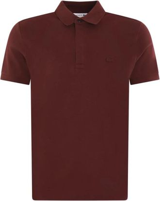 Lacoste Tops, Heren, Bruin, XL, Bruine Polo Klassieke Stijl