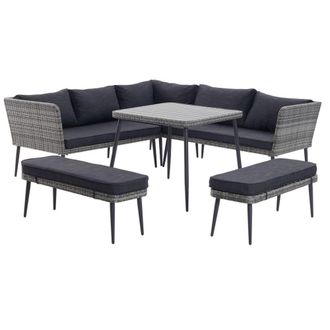 Concept Usine Conjunto de jard&iacute;n de resina gris