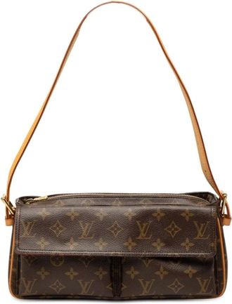 Louis Vuitton Pre-owned Shoulder Bags, female, Brown, Size: ONE SIZE Pre-owned Printed Leather Shoulder Bag