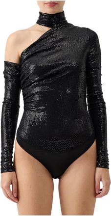 Versace Jeans Couture Body Jersey Luminoso - Dames - Bodies - Zwart - S - Polyester - Tops