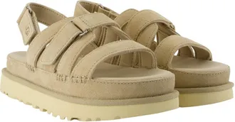 UGG Womens Goldenstar Gleam Sandal Beige Calfskin