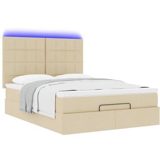 vidaXL Vidaxl - Estructura De Cama Otomana Con Colch&oacute;n Tela Crema 140x200cm
