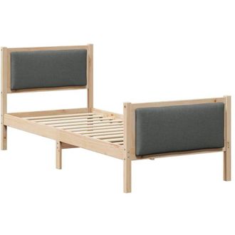 vidaXL Estructura De Cama Con Cabecera Gris Oscuro 75 X 190 Cm Tela Vidaxl