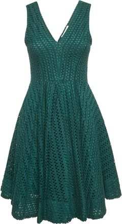 Sandro Gehaakte jurk met V-hals - Groen