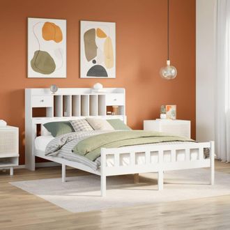 Berkfield Home Bookcase Bed without Mattress White 160x200 cm Solid Wood Pine
