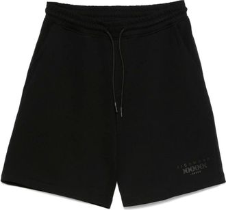 John Richmond Casual Shorts, male, Black, Size: M Black Elasticated Waistband Drawstring Shorts