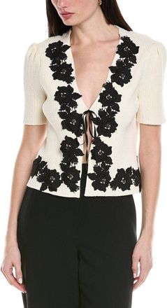 Derek Lam Maes Short Sleeve Wool-Blend Cardigan