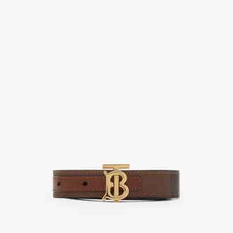 Burberry Check and Leather Reversible TB Belt