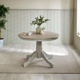 Furniturebox Bude Rustic Wooden Dining Table in Light Grey