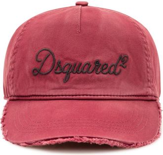 Dsquared2 Red Distressed Baseball Cap