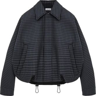 Loewe Lichtgewicht wollen jas met ruitpatroon - Dames - Zomerjassen - Zwart - M - Wol - Jassen