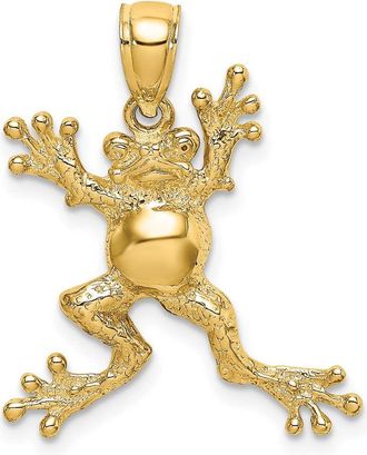 Diamond2Deal 10k Yellow Gold 2-D Frog Pot Belly Charm