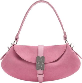 Ganni Kat Schoudertas - Dames - Schoudertassen - Roze - ONE Size - Leer - Tassen
