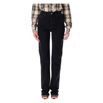 Saint Laurent 90s High-Rise Slim Jeans - Dames - Jeans - Zwart - Maat: W27 Katoen