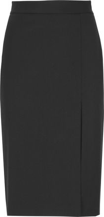 Andamane Black Knee-Length Wool-Blend Skirt