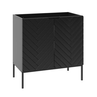 Petits Meubles Mueble bajo lavabo 80cm 2 puertas paneles de melamina y mdf negro
