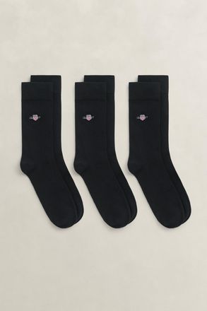GANT Men 3-Pack Shield Socks (40-42) EBONY BLACK