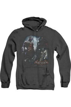 Gildan Batman Arkham Knight Face Off Adult Heather Hoodie / Hooded Sweatshirt