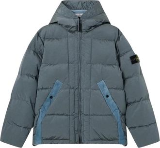 Stone Island Nylon Metal in Econyl Down Jacket - Heren - Winterjassen - Grijs - M - Nylon - Jassen