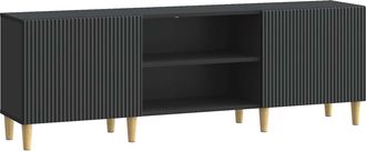 vidaXL Mueble De Tv Negro 150 X 31 X 50 Cm Madera De Ingenier&iacute;a Vidaxl