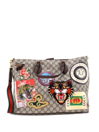 Gucci Courrier Convertible Soft Open GG Coated Canvas with Applique Large tote bag - women - Fabric - One Size - Brown