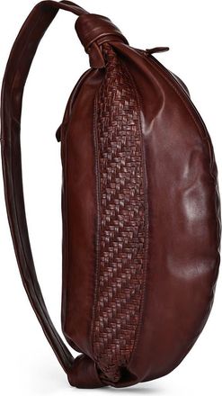 OLD TREND Lily Oversized Handwoven Convertible Leather Sling Bag in Brown at Nordstrom