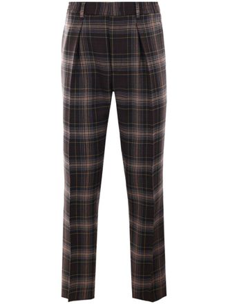 Fendi tartan trousers - men - Mother of Pearl/Viscose/Wool - 50 - Brown