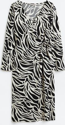 H&M Wickelkleid - Schwarz/Gemustert