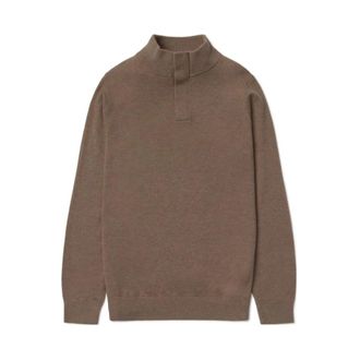 Ecoalf Bruine Hoge Hals Gebreide Trui - Heren - Coltruien - Bruin - XL - Truien & Vesten