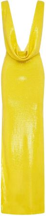 Alex Perry Abito lungo con paillettes - Giallo