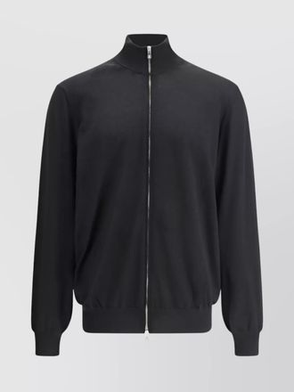 Brunello Cucinelli ribbed high neck wool cardigan